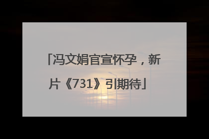 冯文娟官宣怀孕，新片《731》引期待