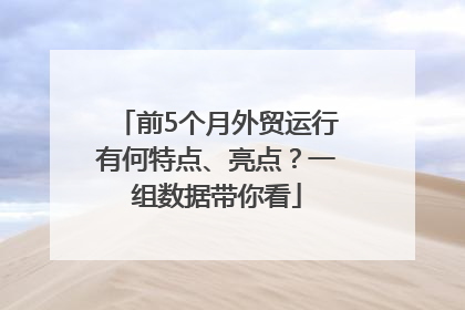 前5个月外贸运行有何特点、亮点？一组数据带你看