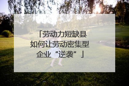 劳动力短缺县 如何让劳动密集型企业“逆袭”