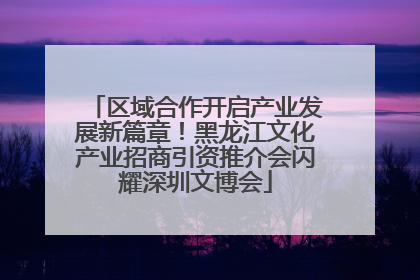 区域合作开启产业发展新篇章！黑龙江文化产业招商引资推介会闪耀深圳文博会