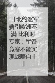 北约涨军费引欧洲不满 比利时专家：军备竞赛不能实现战略自主