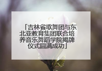 吉林省歌舞团与东北亚教育集团联合培养音乐舞蹈学院揭牌仪式圆满成功