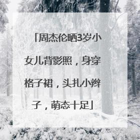 周杰伦晒3岁小女儿背影照，身穿格子裙，头扎小辫子，萌态十足