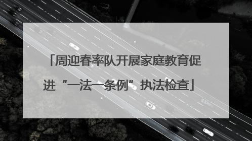 周迎春率队开展家庭教育促进“一法一条例”执法检查
