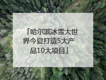 哈尔滨冰雪大世界今夏打造5大产品10大项目