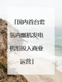 国内首台套氢内燃机发电机组投入商业运营