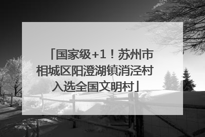 国家级+1！苏州市相城区阳澄湖镇消泾村入选全国文明村