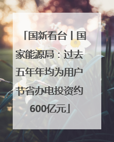 国新看台丨国家能源局：过去五年年均为用户节省办电投资约600亿元