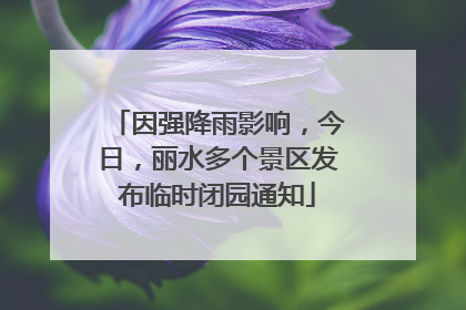 因强降雨影响，今日，丽水多个景区发布临时闭园通知