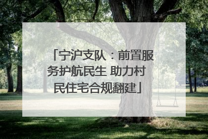 宁沪支队：前置服务护航民生 助力村民住宅合规翻建