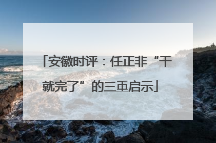 安徽时评：任正非“干就完了”的三重启示
