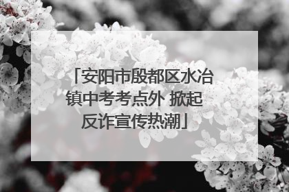 安阳市殷都区水冶镇中考考点外 掀起反诈宣传热潮
