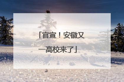 官宣！安徽又一高校来了