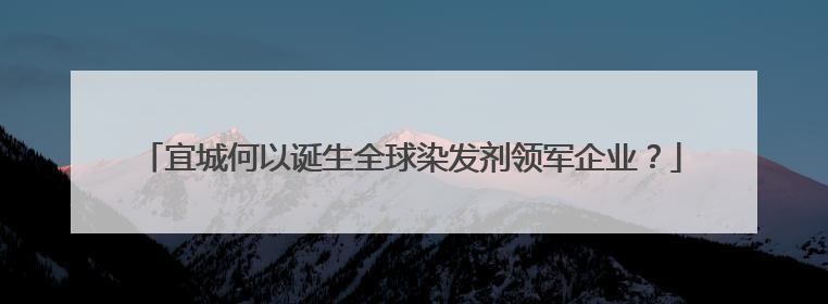 宜城何以诞生全球染发剂领军企业？