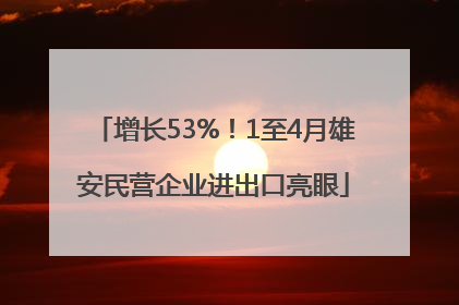 增长53%！1至4月雄安民营企业进出口亮眼