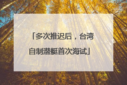 多次推迟后，台湾自制潜艇首次海试