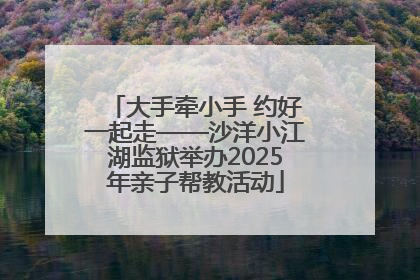 大手牵小手 约好一起走——沙洋小江湖监狱举办2025年亲子帮教活动