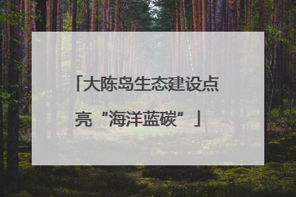 大陈岛生态建设点亮“海洋蓝碳”