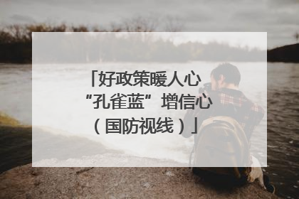 好政策暖人心 “孔雀蓝”增信心（国防视线）