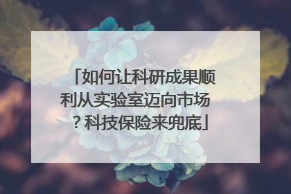 如何让科研成果顺利从实验室迈向市场？科技保险来兜底