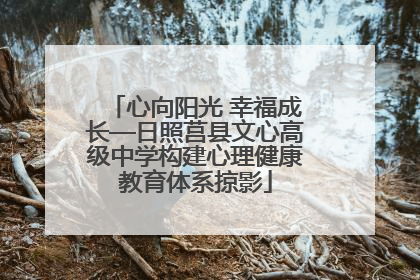 心向阳光 幸福成长—日照莒县文心高级中学构建心理健康教育体系掠影