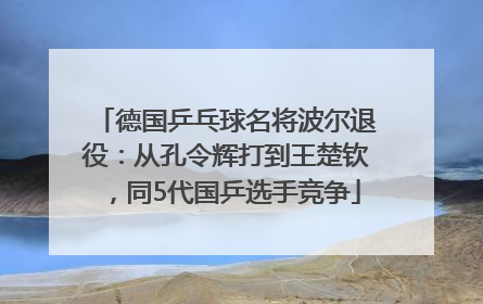 德国乒乓球名将波尔退役：从孔令辉打到王楚钦，同5代国乒选手竞争