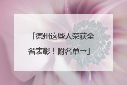 德州这些人荣获全省表彰！附名单→