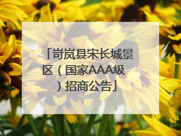 岢岚县宋长城景区（国家AAA级）招商公告