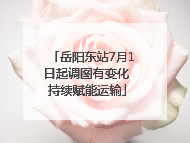 岳阳东站7月1日起调图有变化 持续赋能运输
