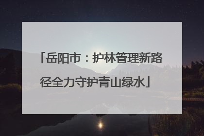 岳阳市：护林管理新路径全力守护青山绿水