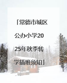 常德市城区公办小学2025年秋季转学插班须知