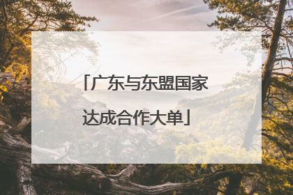 广东与东盟国家达成合作大单