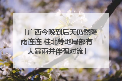 广西今晚到后天仍然降雨连连 桂北等地局部有大暴雨并伴强对流
