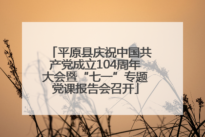 平原县庆祝中国共产党成立104周年大会暨“七一”专题党课报告会召开