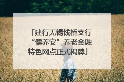建行无锡钱桥支行“健养安”养老金融特色网点正式揭牌