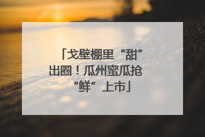 戈壁棚里“甜”出圈！瓜州蜜瓜抢“鲜”上市