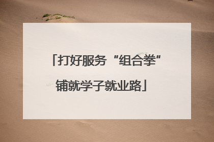 打好服务“组合拳” 铺就学子就业路