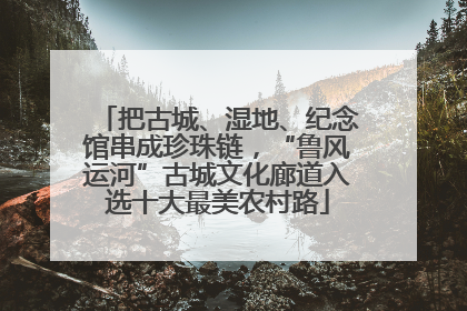 把古城、湿地、纪念馆串成珍珠链，“鲁风运河”古城文化廊道入选十大最美农村路