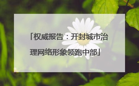 权威报告：开封城市治理网络形象领跑中部