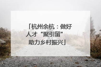 杭州余杭：做好人才“聚引留” 助力乡村振兴