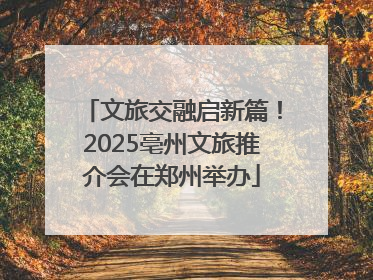 文旅交融启新篇！2025亳州文旅推介会在郑州举办