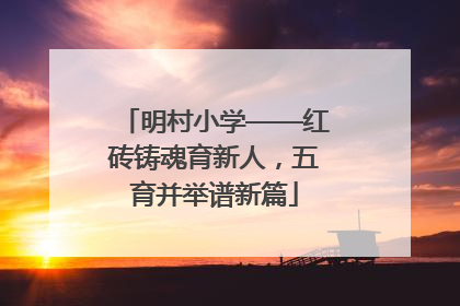 明村小学——红砖铸魂育新人，五育并举谱新篇