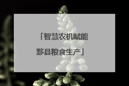 智慧农机赋能黟县粮食生产