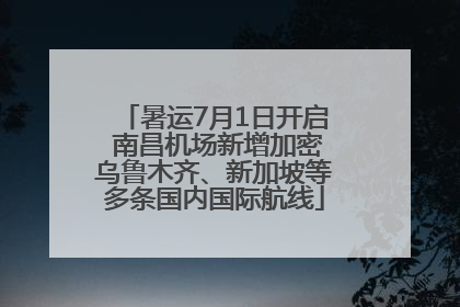 暑运7月1日开启 南昌机场新增加密乌鲁木齐、新加坡等多条国内国际航线