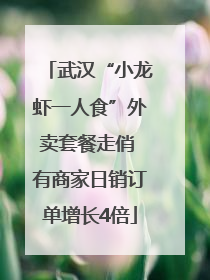武汉“小龙虾一人食”外卖套餐走俏 有商家日销订单增长4倍