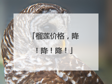 榴莲价格，降！降！降！