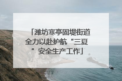 潍坊寒亭固堤街道全力以赴护航“三夏”安全生产工作
