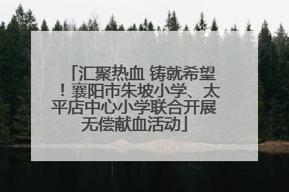 汇聚热血 铸就希望！襄阳市朱坡小学、太平店中心小学联合开展无偿献血活动