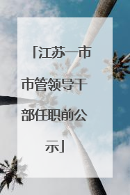 江苏一市市管领导干部任职前公示