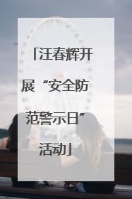 汪春辉开展“安全防范警示日”活动